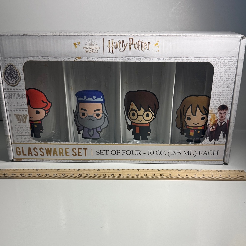 NEW Harry Potter Glassware Set of Four - Character Tumblers 10 Oz